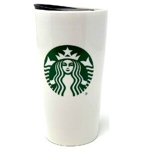 Starbucks Coffee Classic White Green Logo Ceramic Tumbler Traveler